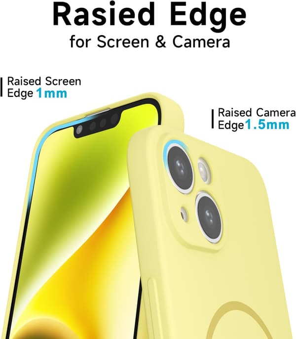 Flytande silikon magnetiskt fodral för iPhone 13, GUL iPhone 13