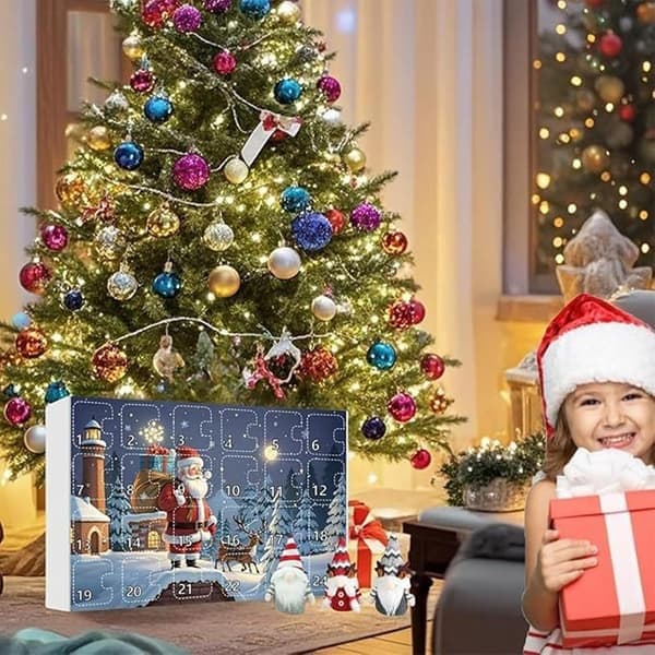 Julnedräkningskalender Söt tomteplyschleksak Julöverraskning Julklapp.