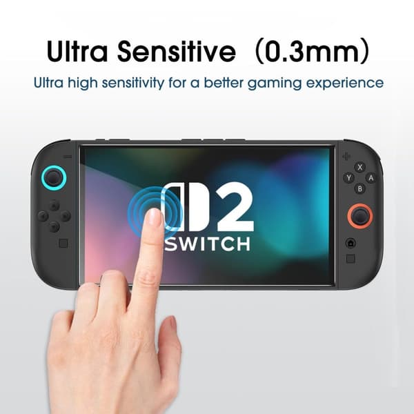 Teräväpiirtoinen karkaistu lasinen näytönsuoja, yhteensopiva Switch 2:n kanssa, helppo asennussarja [2 kpl]