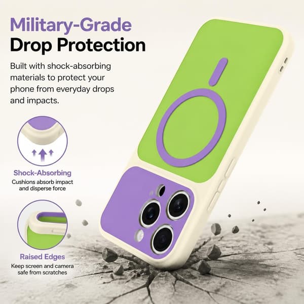 iPhone 15 Pro Max Magnetisk Cover Kontrast Candy Farve, Pink iphone15PROMAX