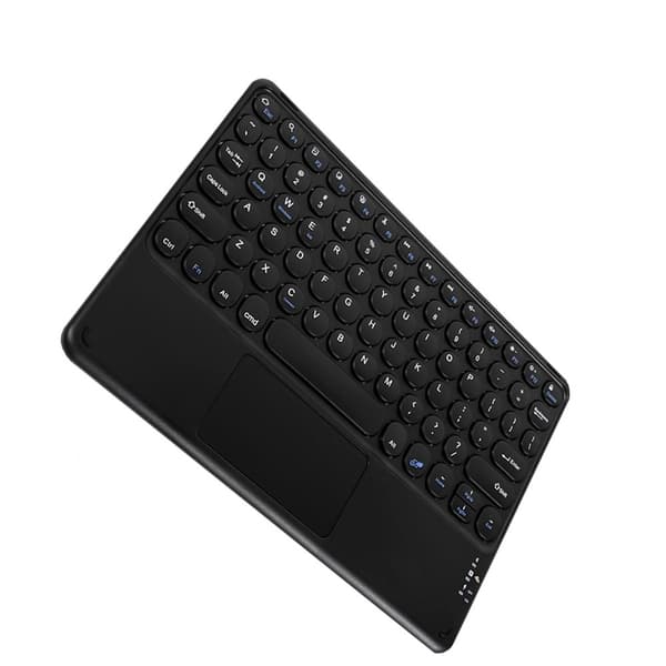 Bluetooth-tastatur med runde taster og touchpad - Kompatibel med iPad, tablets og smartphones Sort Black