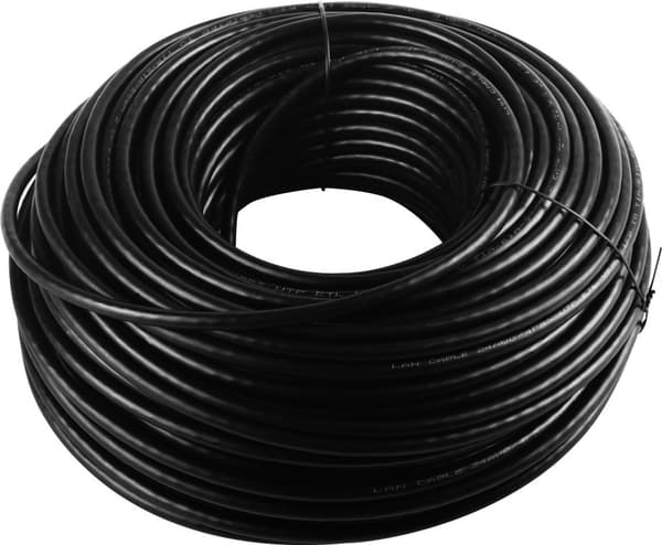 CAT 6 nätverkskabelset för utomhusinstallation, U/UTP, svart