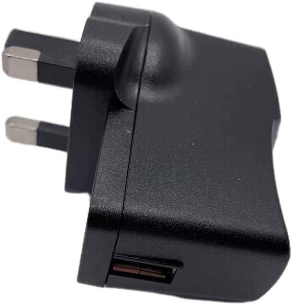 UK Strømlader, 5V 2A 3-pinners USB-plugg Strømadapter for Nettbrett, E-bokleser, USB-vifte, Speillys