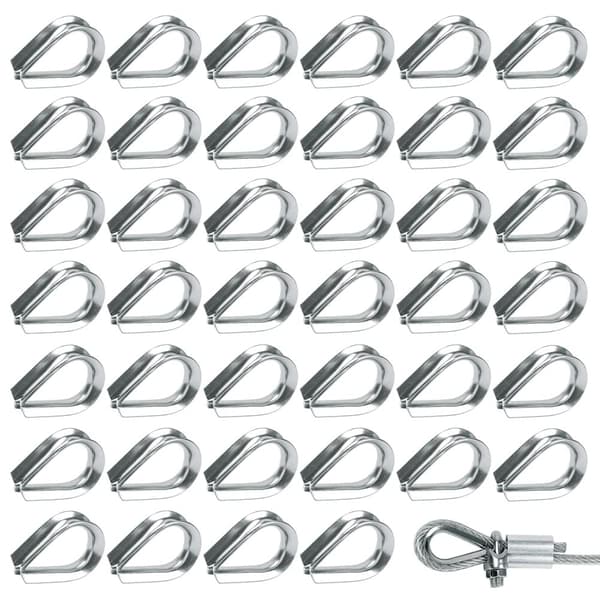 50 stk. M2 rustfrit stål 304 wire reb øjer, hjerteformede øjer til 2 mm wire reb