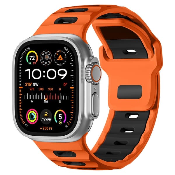 Stilfuld silikonerem til Apple Watch Series 1-10 Orange Orange