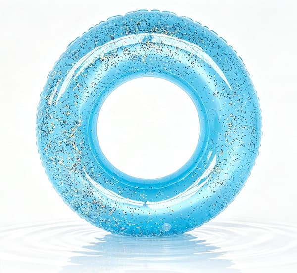 Badrring Uppblåsbara Gummiringar för Barn Vuxna, 90cm Uppblåsbar Poolring Flytleksaker Simringar Vattenflyt Uppblåsbara Poolflyt (blå) blue