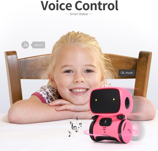 Interaktive Smarte Robotleker, Intelligente Robotleker for Barn, Jenter & Gutter Robotleker 3 År og Eldre, Stemmestyrt pink