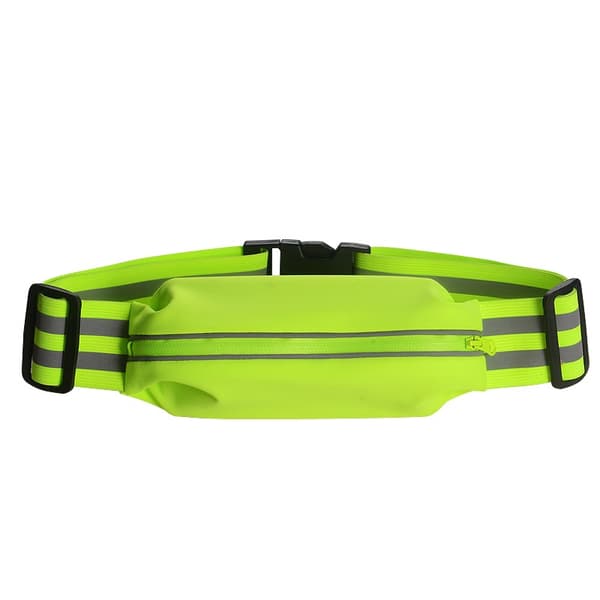 Reflekterande löparbälte med ficka och armbindel - T10 bälte och 2x gröna armbindlar