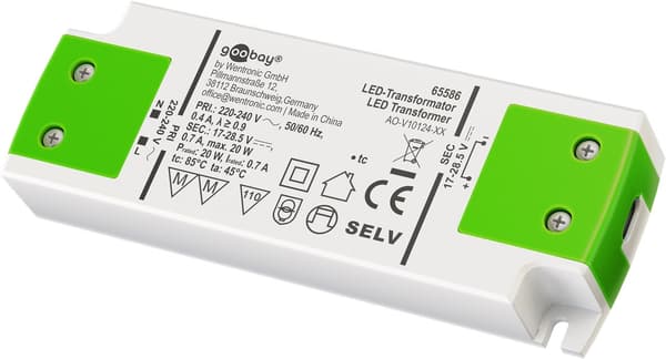 LED konstantstrømstransformator 700 mA, 20 W