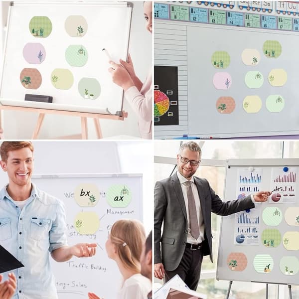 Planteformede sticky notes kompatible med papir i assorterede farver til påmindelser og beskeder