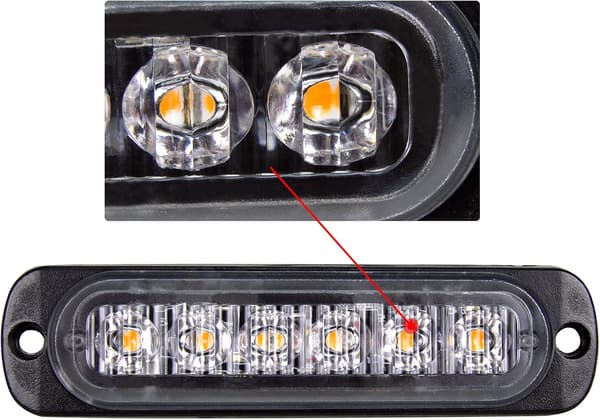 St LED Orange Stroboskop Bromsljus, 12V 24V LED Ljusramp 3000K Säkerhetsblinkfyr