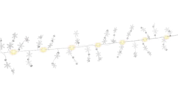 10 LED ljusslinga silvertråd \"Snöflingor\"