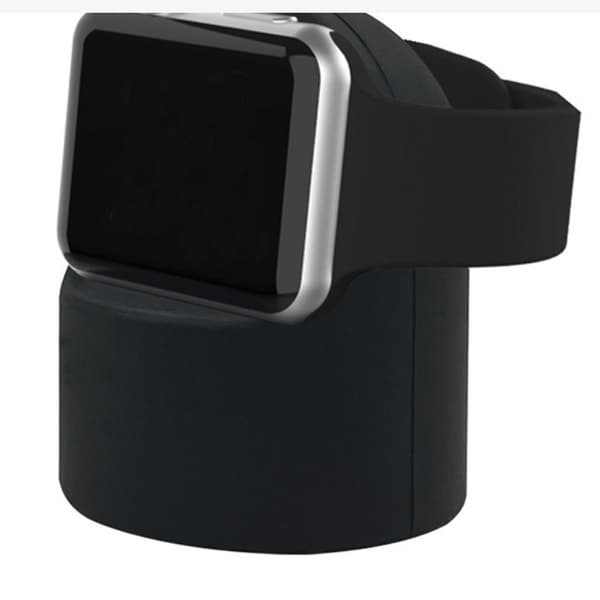 Silikone opladerstander kompatibel med Apple Watch - Skrivebordsopladerdock Sort Black