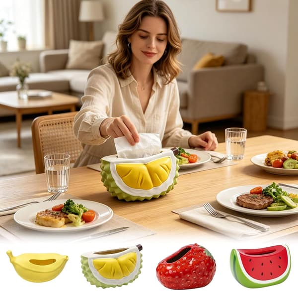 Fruktbitformad näsdukslåda Matt näsdukshållare, vattenmelon watermelon