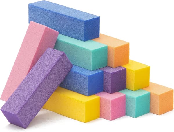 Negleværktøj, højelastisk firesidet poleringsblok, 12 stk., multicolor