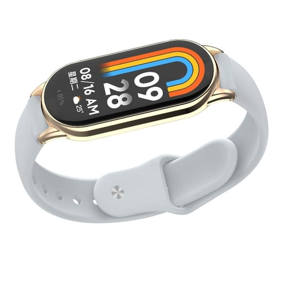 Silikonerem til Xiaomi Mi Band 8/9 (Rem + Stik) - Komfortabel og fleksibel rem til dit smartwatch Lysegrå LightGrey