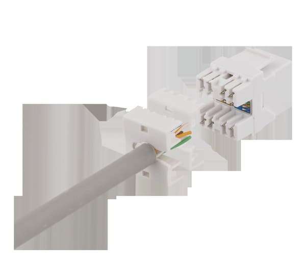 Cat6 Keystone jack, LSA/110 terminering, plastik, 180, hvid