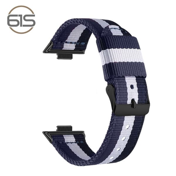 Stilfuld nylonrem til Huawei Fit 3/4/4 Pro White + Blue