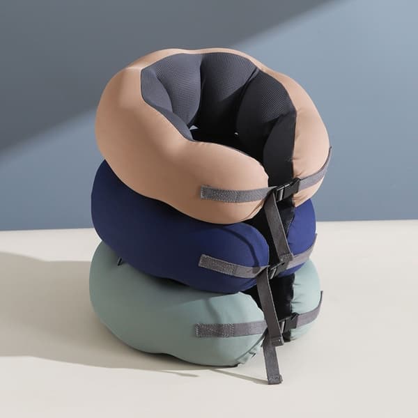 Memory Foam Pea Pillow - U-formad nackkudde för resor, kontor och hem Svart Black