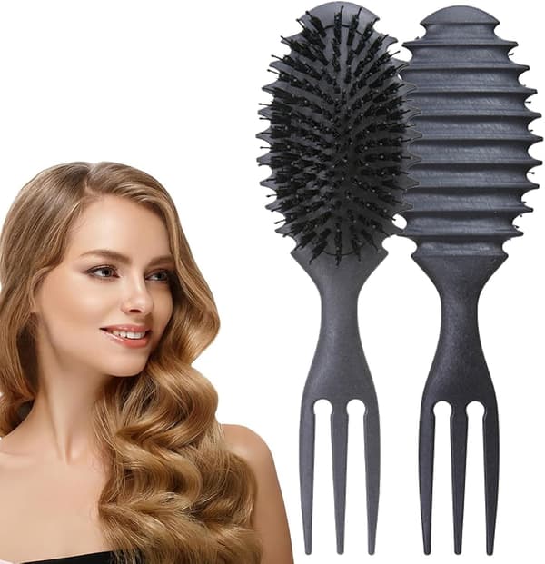 Hemmelig krølldefinerende børste, krøllete hårbørste for styling, for å løse floker, gre, redusere trekk og krøllseparasjon