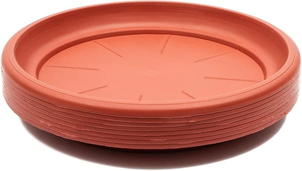 Rund plastplanteringsfat, terrakottafärgad dräneringsbricka (8 stycken), tjock