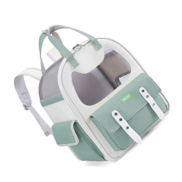 Bekväm ryggsäck för husdjur Vit+grön White+green
