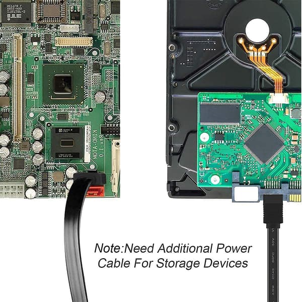 SATA Kabel III 6Gbps Lige HDD SDD Datakabel med Låsepal 18 Tommer Kompatibel med SATA HDD, SSD, CD Driver, CD Writer