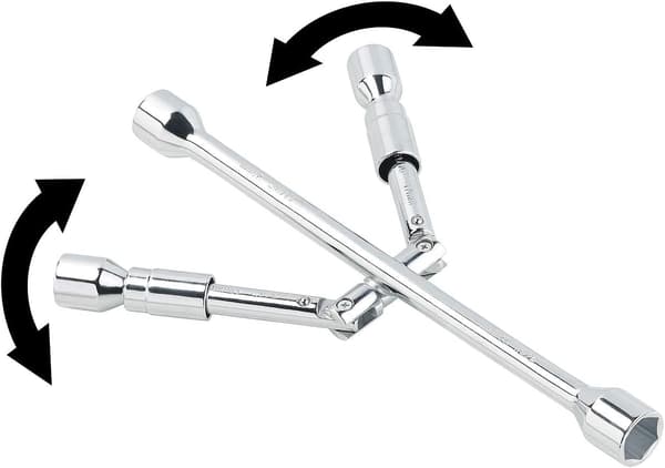 Foldbar krydsnøgle til hjulmøtrikker 17/19/21/23 mm
