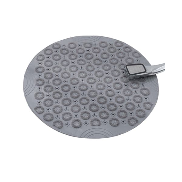 Sklisikker baderomsmatte, TPE dusjmatte med dreneringshull, 30 cm rund Grå Grey