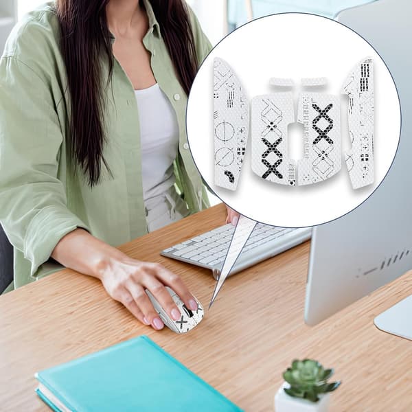 Forbedrede grepsmusematter for Logitech MX Vertical Hvit White