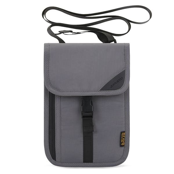 RFID Hals Pung Rejse Pas Holder Mørkegrå DarkGrey