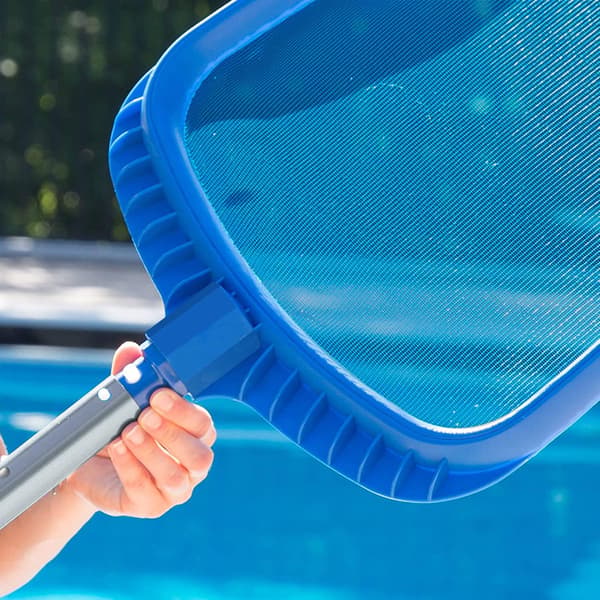 Pool skimmernet, kraftigt skimmernet, professionelt bladskimmernet (40 cm - Blå)