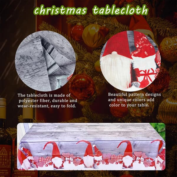 180 x 150 cm Rektangulær Juledug Stor Vaskbar Juledug Vandtæt Grå Juledug