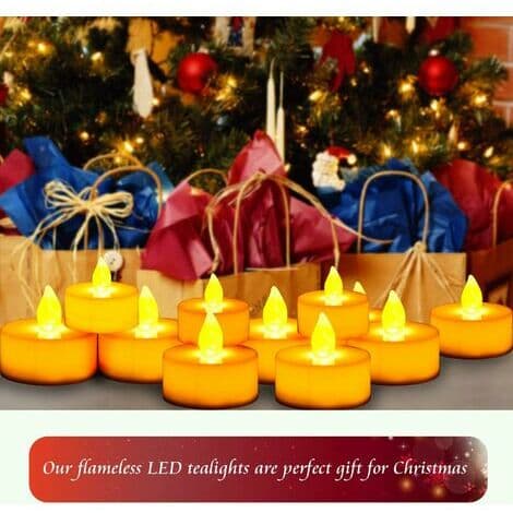 24 gule LED-lys med flammeeffekt