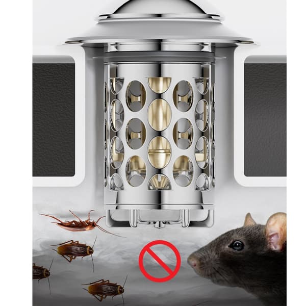 Universalt Pop-Up Vaskefilter med Anti-Lukt Funksjon - Passer til 33-40 mm Avløpshull Sølv Silver