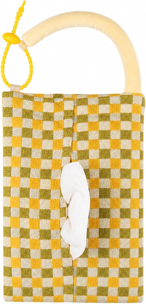 Hængende bilservietboks, gul og grøn yellow