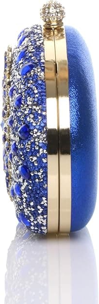 Diamantutsmyckad oval balkopplingsväska (blå, 19,5 cm*4,5 cm*15,5 cm) blue