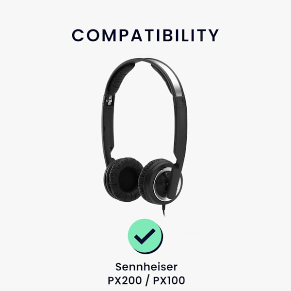 Kompatible PX200/PX100 øreputer - 2 erstatningsputer til hodetelefoner - Svart