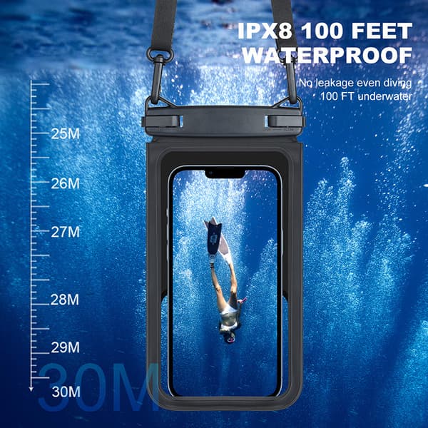 Vandtæt telefonpose - [Double Space Design] 7\" Undervands telefonetui til svømning, tørpose med snor