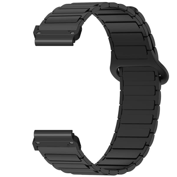 Silikonerem kompatibel med Garmin Fenix 8/7x/6x/5x — 26 mm magnetisk forbindelse, flere farver, Længde 22,5 cm x Bredde 2,6 cm Sort Black