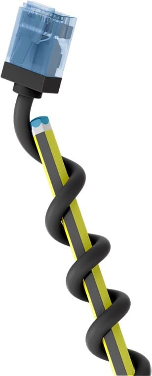 Ultraflexibel patchkabel CAT 6A, smal, U/UTP, svart
