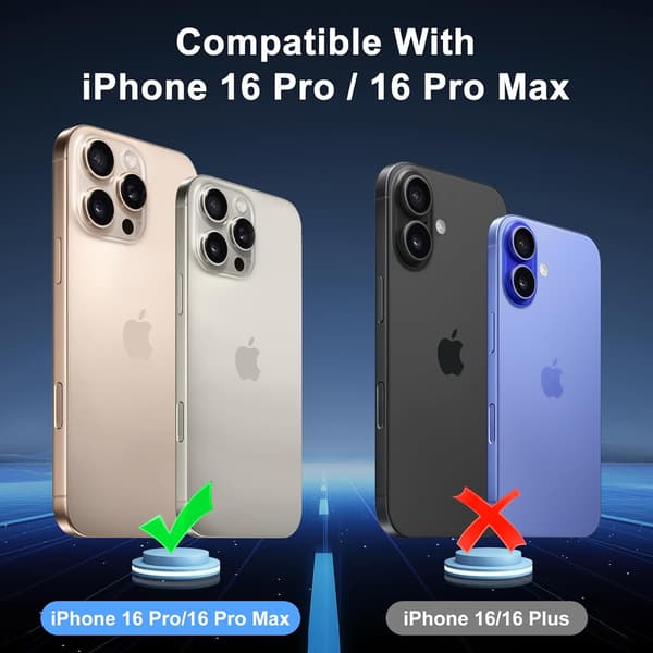 Kamerlinsskydd (3-pack) Kompatibelt med iPhone 16 Pro 6.3\" & iPhone 16 Pro Max 6.9\" Kameralinsskydd