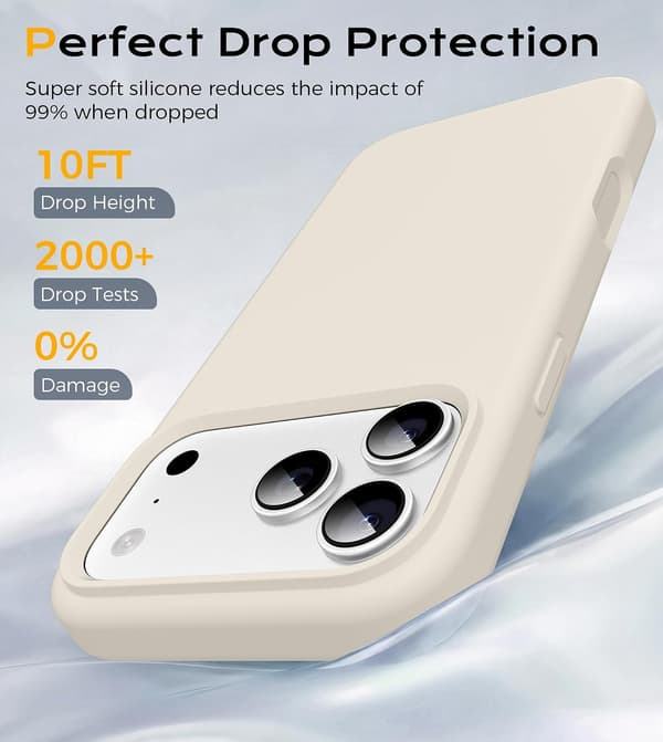 iPhone 18 Pro Cover, Flydende Silikoneetui, Antikhvid iPhone18PRO