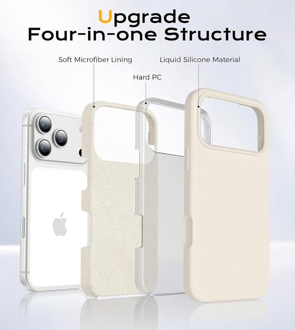 iPhone 17 Pro Max Cover, Flydende Silikoneetui, Antikhvid iPhone17Promax