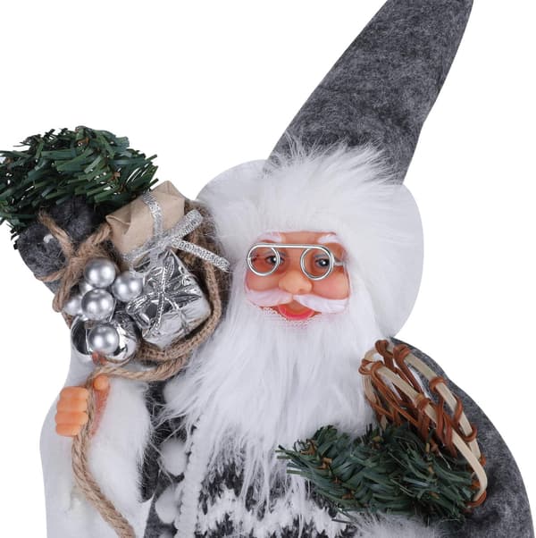 Jultomte dekorationsfigur fristående juldocka julpynt hemdekoration present 30 cm (Grå jultomte)