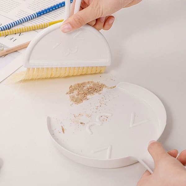 Mini fejebakke og børste, mini multifunktionel bordbørste, designer fejebakke kost og børste, kost og fejebakke sæt