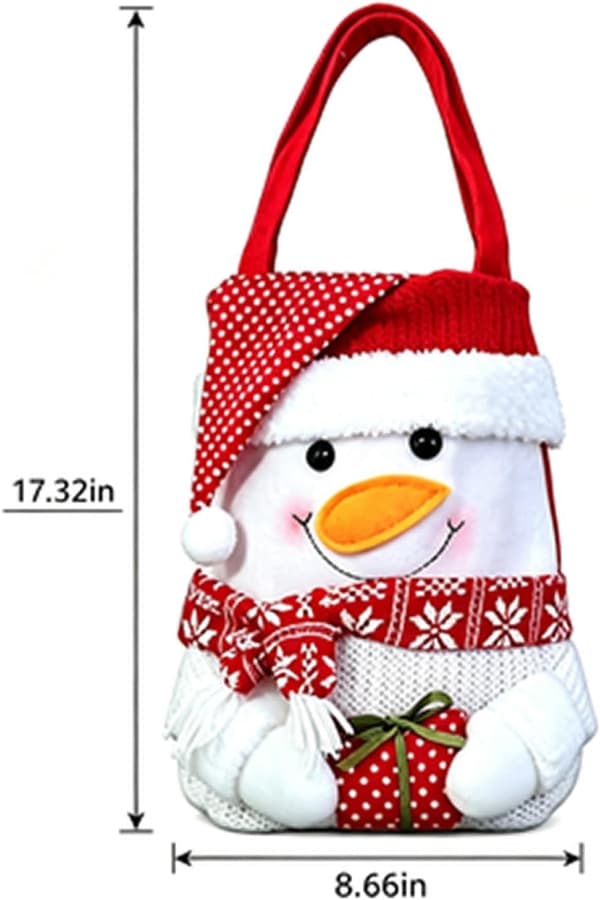 Julklappspåsar, godispåsar med dragkedja föreställande tomte, snögubbe och ren (B) B