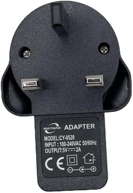 UK Stikkontakt Oplader, 5V 2A 3-benet USB Stik Strømadapter til Tablet, E-bogslæser, USB Ventilator, Spejllys