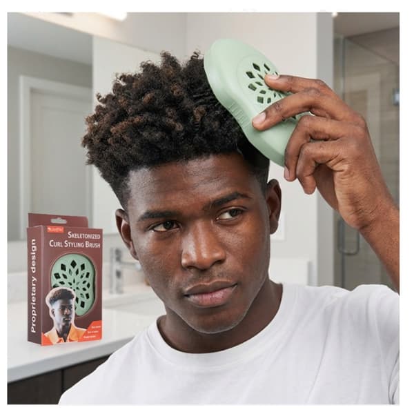 Afro Curl Brush ABS twist- och dreadlock-stylingkam för lockigt hår, locs och set, 14,3 cm x 9 cm x 2,5 cm, ergonomisk och resevänlig gul Yellow