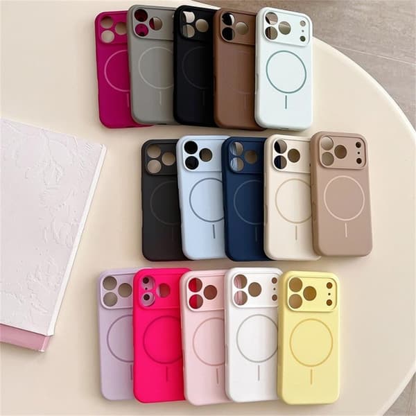 Flytande silikon magnetiskt fodral för iPhone 16 Pro Max, LILA iPhone 16 Pro Max